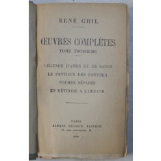 OEUVRES COMPLETES - TOME TROISIEME par RENE GHIL , 1938