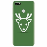 Husa silicon pentru Huawei Y6 Pro 2017, Minimal Reindeer Illustration Green