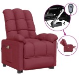 Cumpara ieftin Fotoliu de masaj electric rabatabil, rosu vin, textil