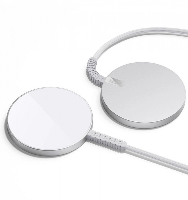 ESR Halolock Mini Magnetic wireless charger cu MagSafe - argintiu