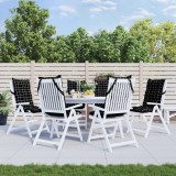 vidaXL Perne scaun cu spătar &icirc;nalt, 6 buc. negru carouri textil oxford 377652