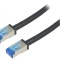 Cablu Patch S/FTP Cat6a Cupru PE Negru 0.5m