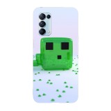 Husa compatibila cu Oppo A55, Viceversa, model Slime family Minecraft, Silicon, TPU, Transparent, Carcasa
