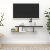 Cumpara ieftin Raft TV cu montaj pe perete, gri extralucios, 125x18x23 cm, PAL