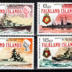 Falkland 1974, Mi #232-235**, navigatie, vase de razboi, MNH! Cota 30 €!