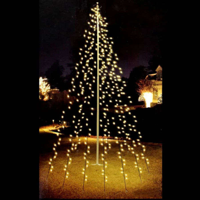 Ambiance Instalatie de lumini de Craciun de catarg 192 LED-uri 208 cm GartenMobel Dekor