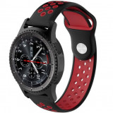 Cumpara ieftin Curea ceas Smartwatch Samsung Galaxy Watch 46mm, Samsung Watch Gear S3, iUni 22 mm Silicon Sport Black-Red