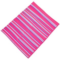 Rogojina pliabila pentru plaja in dungi,roz,180x150 cm