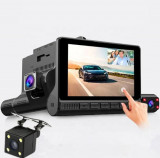 Cumpara ieftin Camera auto tripla Full HD 1080P, monitor 4inch TOUCHSCREEN, bord+habitaclu+spate 170 grade, IPF