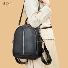 Rucsac dama piele naturala, Velvet, Negru