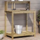 Masă Plantare Gossi cu Rafturi, Lemn Pin Tratata, 82.5x50x109.5 cm, Gradina, Ghivece si Accesorii Plante