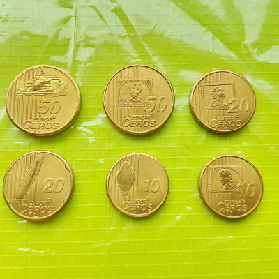 E299- Monede EuroProbe CEROS anii 2003-2004 metal aurit diferite. Pret/bucata. foto