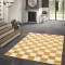 Covor Belgian, Makati 23515, Alb/Galben, Diverse Dimensiuni - 123x170