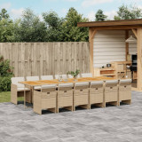 Set mobilier de gradina cu perne, 13 piese, bej, poliratan GartenMobel Dekor, vidaXL