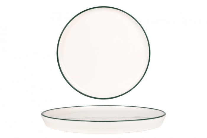 Rinart Farfurie pentru Desert - Green Edge - Por&Aring;&pound;elan - 20 cm - set de 6