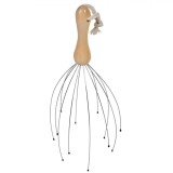 Perie Masaj Cap, Măner Lemn, 24 cm, Masaj 12 Puncte