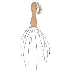 Perie Masaj Cap, Măner Lemn, 24 cm, Masaj 12 Puncte