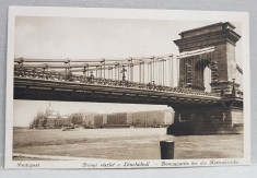 BUDAPESTA , PODUL PESTE DUNARE , CARTE POSTALA ILUSTRATA , MONOCROMA, NECIRCULATA , DATATA 1924 foto