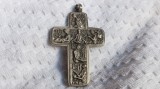 MEDALION CRUCE CRUCIFIX de colectie MASIV PECTORAL OPULENT unic FRANTA vechi