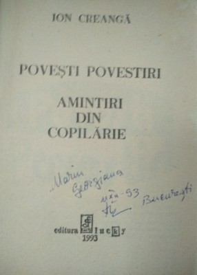 Povești, Povestiri, Amintiri din copilărie foto