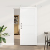 Ușa glisantă vidaXL cu set de hardware Alb 78x202 cm Lemn masiv de Pin