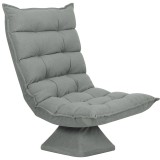 HOMCOM Scaun de podea, stil contemporan, Oțel, Material textil cu efect de catifea, 62 x 70 x 95 cm, Gri | Aosom Romania