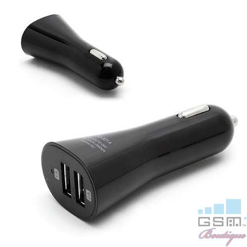 Incarcator Auto iPhone 6s Dual Port USB 2A Negru Incarcator Auto iPhone 6s Dual Port USB 2A Negru