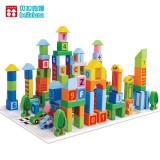 Set 100 cuburi lemn Orasel Beilaluna Smart Town BLLN-3416 - YU-3