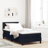 vidaXL Pat cu saltea Box Spring Negru 90x190 cm Textil