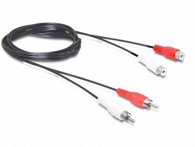 Cablu Audio 2x RCA Tata - Mama, 1.5 m Lungime - Sistem HIFI sau Amplificatoare foto