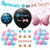 Set de 29 decoratiuni pentru petrecerea bebelusului A1diee, latex/folie/hartie, albastru/roz