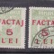 ROMANIA 1928 SUPRATIPAR FACTAJ 5 LEI STAMPILAT EROARE SUPRATIPAR DEPLASAT!