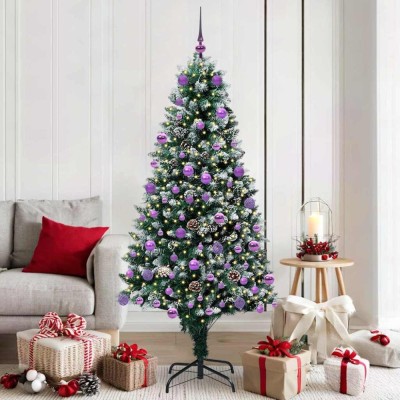 vidaXL Brad de Crăciun artificial Verde 180 cm PVC și Oțel și Plastic 3396270 foto