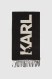 Karl Lagerfeld cardigan cu l&acirc;nă rochie neagră cu model pentru femei A4W33125