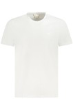 Calvin Klein Jeans tricou barbati din bumbac cu decolteu la baza gatului si imprimeu cu logo, Alb, S
