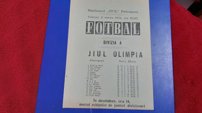 program Jiul - Olimpia SM