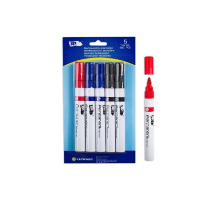 Set Markere Permanente, Kaywin, Multicolor, 5 Bucăți, V&amp;acirc;rf Gros foto