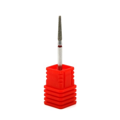 Bit de diamant pentru cuticulă, con rotunjit, br&amp;acirc;u roșu 850/023R foto