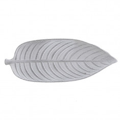 Platou servire Leaf, lemn, gri, dimensiuni 45x18x2 cm foto