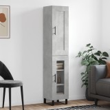 VidaXL Dulap &icirc;nalt, gri beton, 34,5x34x180 cm, lemn prelucrat