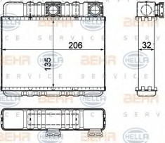 Radiator incalzire interior BMW Seria 3 (E46) (1998 - 2005) HELLA 8FH 351 311-331 foto