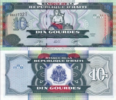 HAITI 10 gourdes 2000 UNC!!! foto