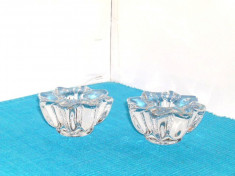 Suporturi pentru lumanare cristal set 2 buc - design Milos Filip, Rosice Bohemia foto