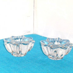 Suporturi pentru lumanare cristal set 2 buc - design Milos Filip, Rosice Bohemia