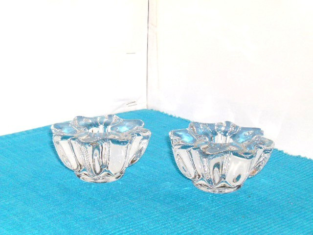 Suporturi pentru lumanare cristal set 2 buc - design Milos Filip, Rosice Bohemia