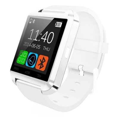 Smartwatch Techstar&amp;reg; U8+, Bluetooth, Ecran LCD 1.44inch, Conectare Telefon, Pedometru, Alb foto