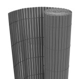 vidaXL Gard Gradina PVC Dublu Gri 150x300cm, Panou Rezistent UV, Design Modern, Usor de Montat
