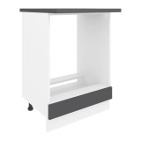 Corp inferior bucatarie Nera, cu blat, pentru cuptor, gri antracit + alb, 60.2 x 60.2 x 84.1 cm, 1C