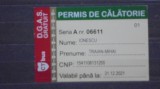 BILET, PERMIS DE CALATORIE PE AUTOBUZE GRATUIT, PENSIONARI - CT BUS CONSTANTA -