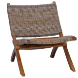 Cumpara ieftin Scaun relaxare, natural, ratan kubu si lemn masiv de mahon